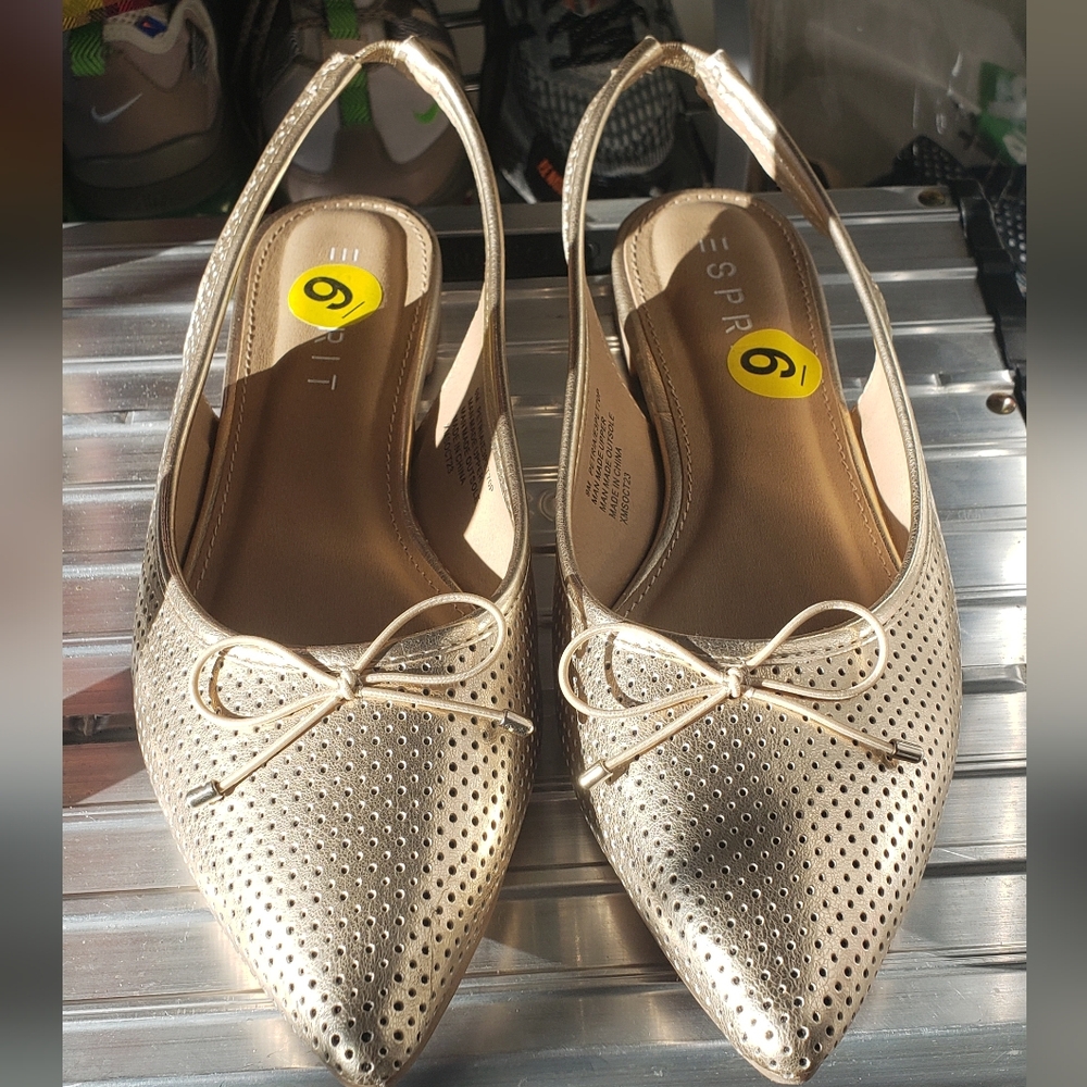 Esprit Gold Women's Slingback Flats